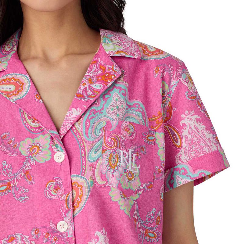 Lauren Ralph Lauren Cotton Lawn S/S Notch Collar Pajama Set image number 5